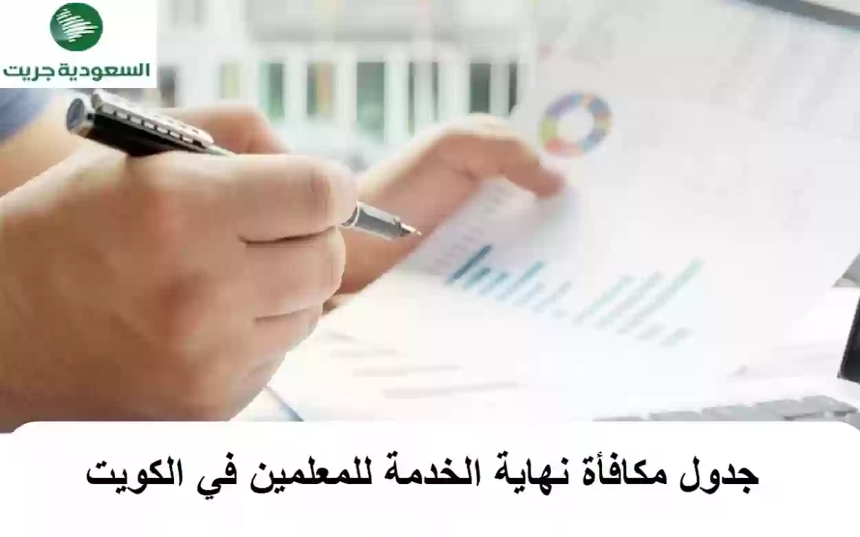 جدول مكافأة نهاية الخدمة للمعلمين في الكويت